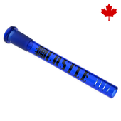 Castle Glassworks - 5" Blue 8-Slit Diffused Glass Downstem