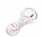 Thick Clear 3.5" spoon pipe - Spoon pipe with colour stripes