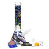 Bong 12" 5mm Eye of the Storm Glass Bong 9-in-1 Dab Kit (Design C)