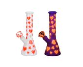 10" Valentine's Day Hearts Glow In The Dark Bong