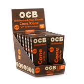Rolling Papers OCB Virgin Unbleached Pre-Rolled 1 1/4  Cones 6-Pack