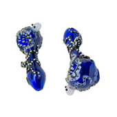 Hand Pipes from Canadian Distributor - Hand Pipe 4" Glass Pipes Blue High Quality Black & White Octopus Design
