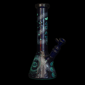 Red Eye Glass - 10" Earth Glow-in-the-Dark Elemental Glass Beaker