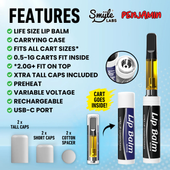 Smyle Labs Lip Balm 510 Cart Battery (Blue/Black)