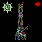 Red Eye Glass - 15" Clear Glow-in-the-Dark Mushroom Magic Glass Beaker