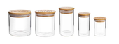 Piranha Storage Jars- Glass with Bamboo Lid Small 200ml