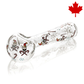 Red Eye Glass - 4.5" Skull & Crosscanes Glass Spoon Pipe