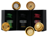 Cheech Glass - Metal 4 Piece Grinder Quick Release w/ Ash Tray 2.5"