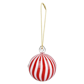 2.5" Peppermint Ball Smokable Ornament Glass Pipe