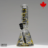 Castle Glassworks - 12" 9mm Kitty Decal Glass Beaker