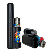 The Clinger - Black Stage 2 Lighter Sleeve w/Dual Pre-Roll Storage