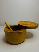 Olive Wood Jar w/Magnetic Slide Lid & Scoop