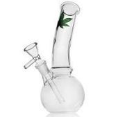 Lux Classic Rounded Bong With Leaf Graphic - 8" Bong