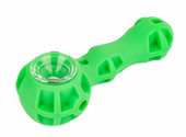 Hand Pipes by LIT Silicone - Hand Pipe - Hand Pipe Silicone with SS poker & glass bowl