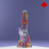 Castle Glassworks - 12" 9mm Shroomie Decal Glass Beaker