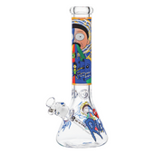 Bong 14" 7mm OG Original Rick Morty Beaker Bong (Design C)