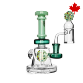 Red Eye Glass - 8" Jade Green Freshly Baked Donut Rig Set w/Banger + Cap