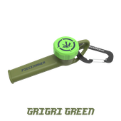 PieceMaker - 4" GriGri Green Karma Go! Silicone Pipe w/Cap & Carabiner
