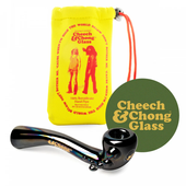 Cheech & Chong - 5" Black Rainbow Bar & Grill Glass Pipe