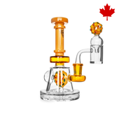 Red Eye Glass - 8" Jade Yellow Freshly Baked Donut Rig Set w/Banger + Cap