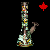 Cheech & Chong - 10" Tie Dye Glow-in-the-Dark Glass Beaker