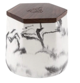 Stash Jar BRNT Malua Split Concrete - Stash Jar BRNT Malua Split Concrete Marble w/Walnut Lid