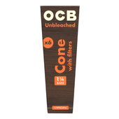OCB - 6pc 1-1/4" Virgin Unbleached Pre-Rolled Cones