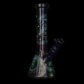 Red Eye Glass - 10" Air Glow-in-the-Dark Elemental Glass Beaker