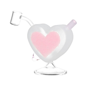 Glass Rig Heart Sparkles Glass Mini Rig